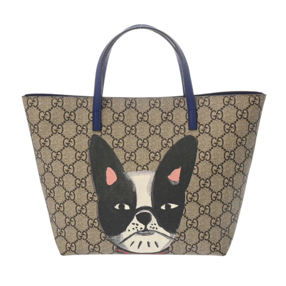 GUCCI Handbag French Bulldog Beige Blue